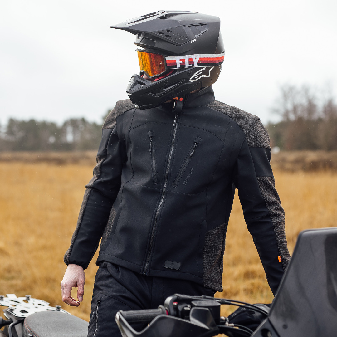 Side view of Merlin Badou Kevlar Dual Sport Motorcycle Textile Jacket
