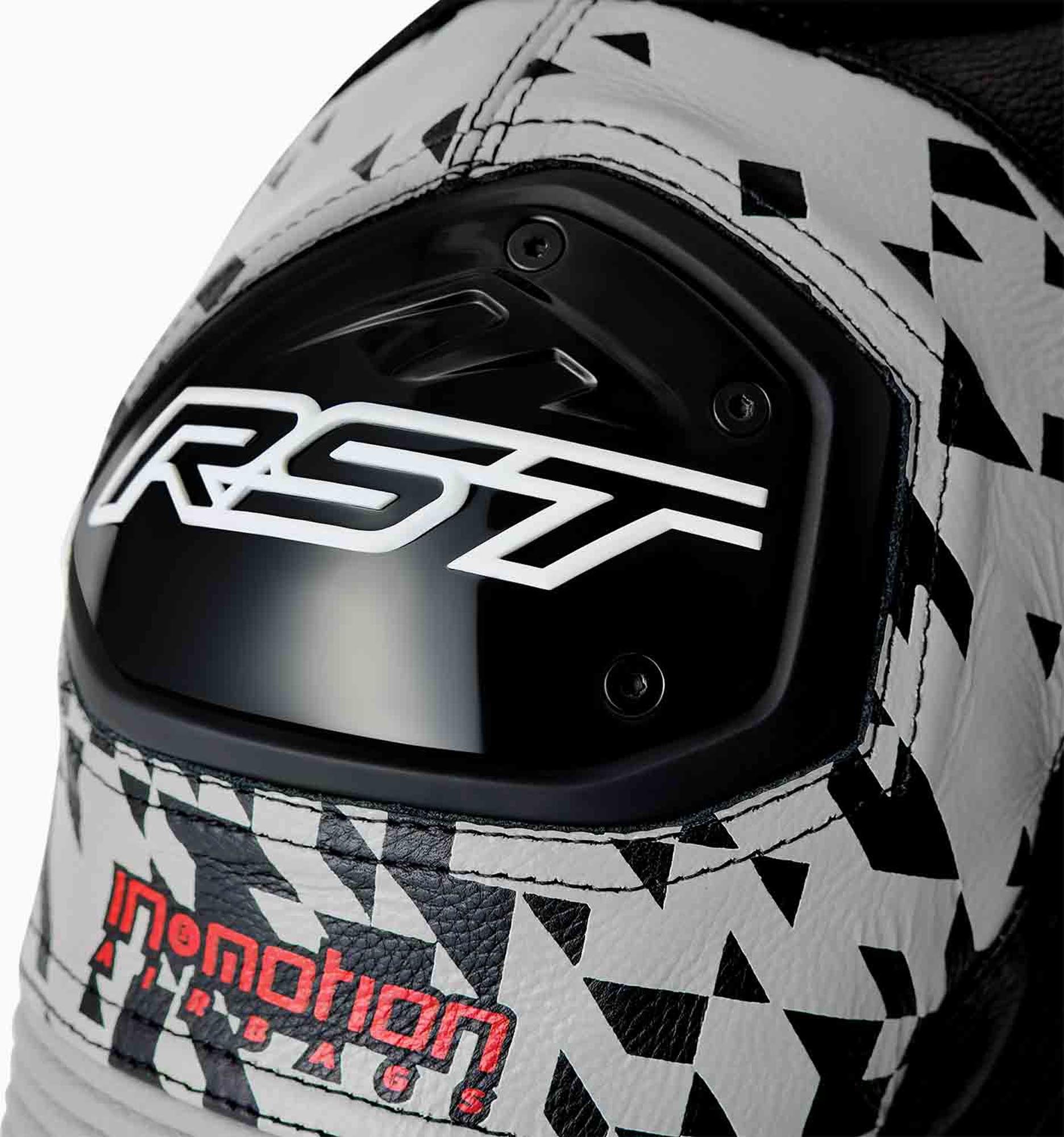 RST Pro Series D3O Airbag geperforeerd eendelig leren motorfietspak Zwart/zilver 52 Figuur 4