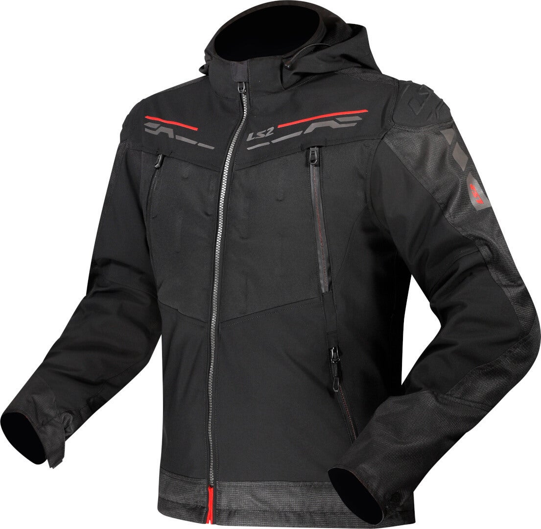 LS2 Zirconium waterproof Motorcycle Textile Jacket black/red 4XL Figure 1