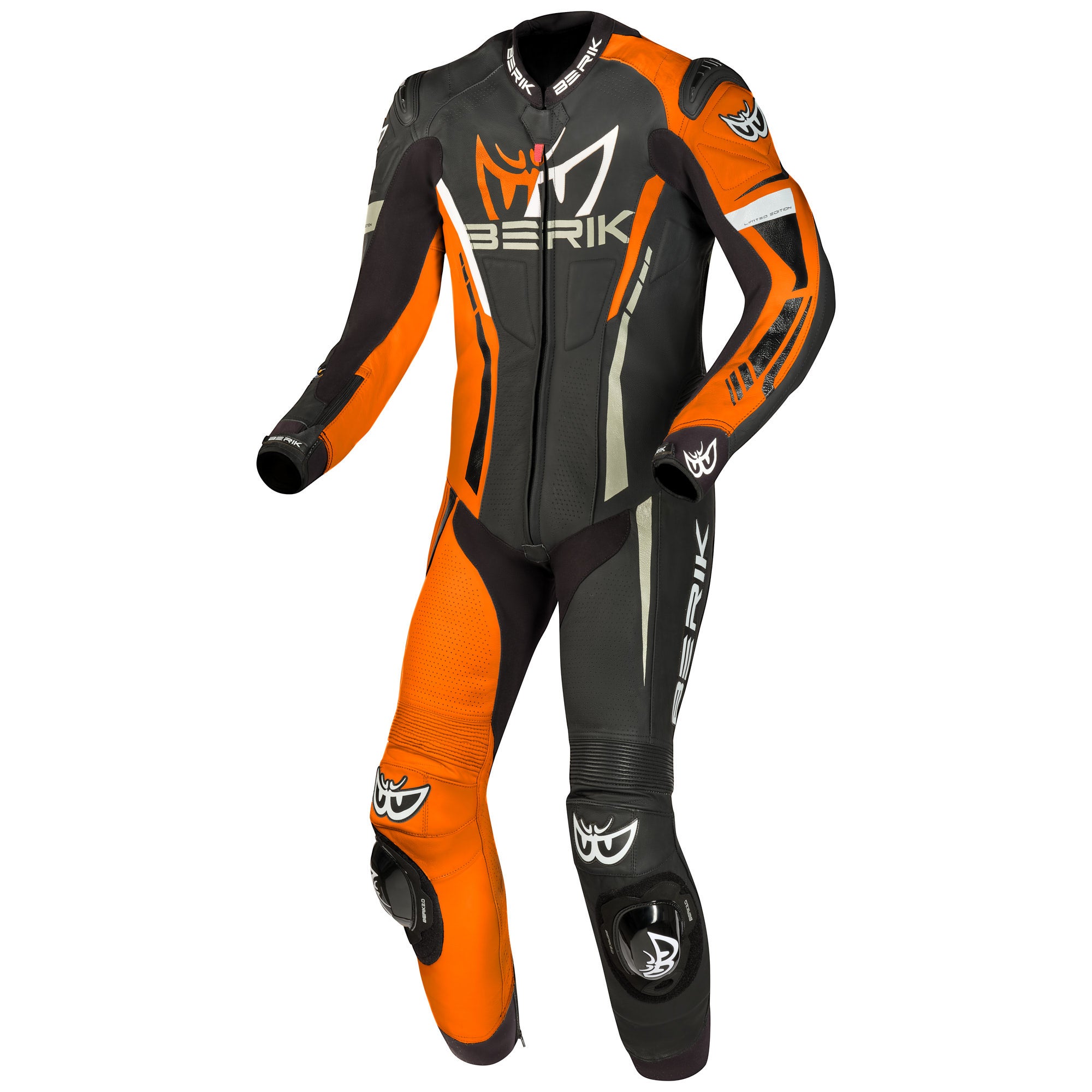 Berik Oshiqo 1 Eendelig Motorfietsleren pak Zwart/oranje 52 Figuur 1