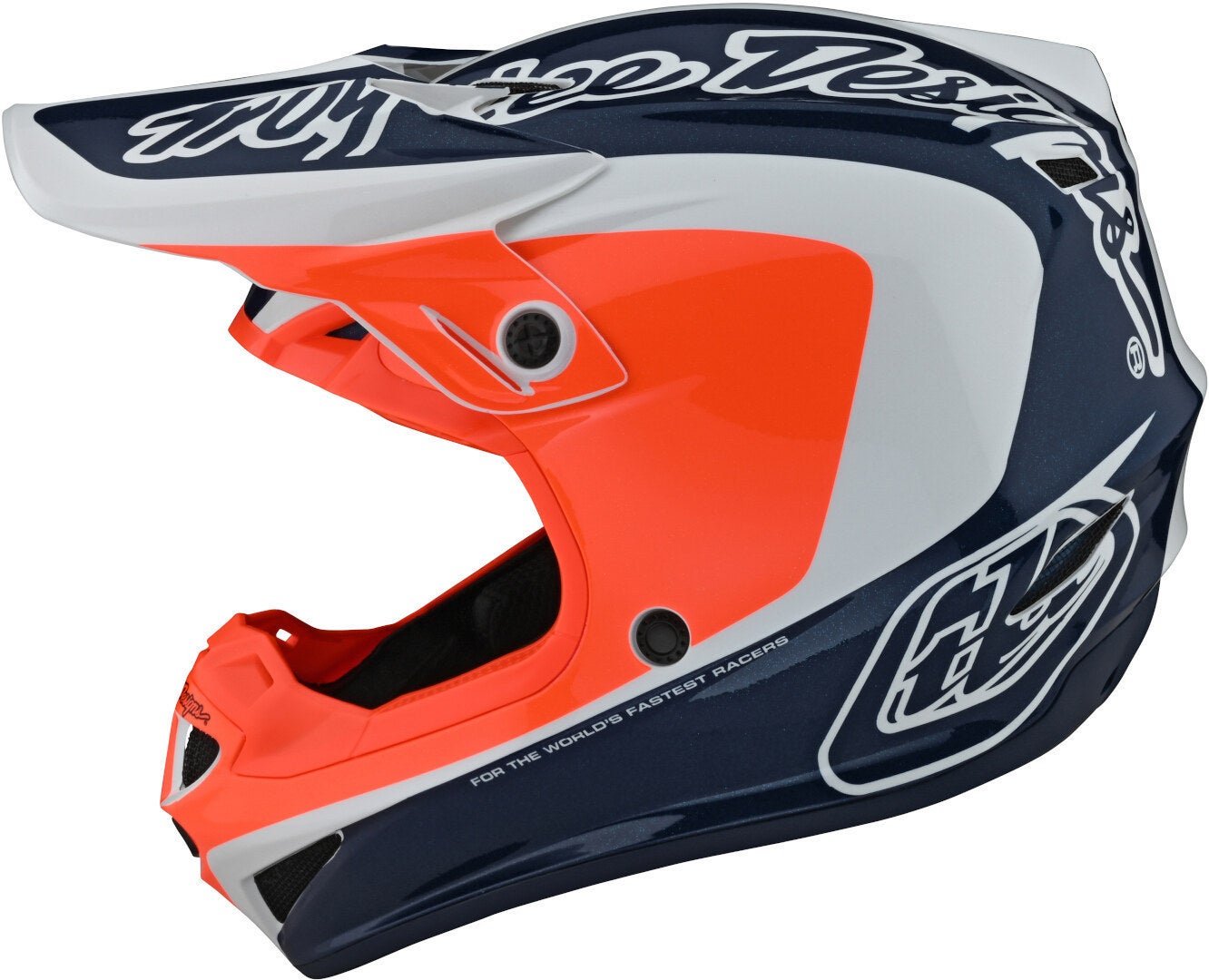 Troy Lee Designs SE4 Corsa Casque de motocross Blanc/Bleu/Orange 2XL Figure 8