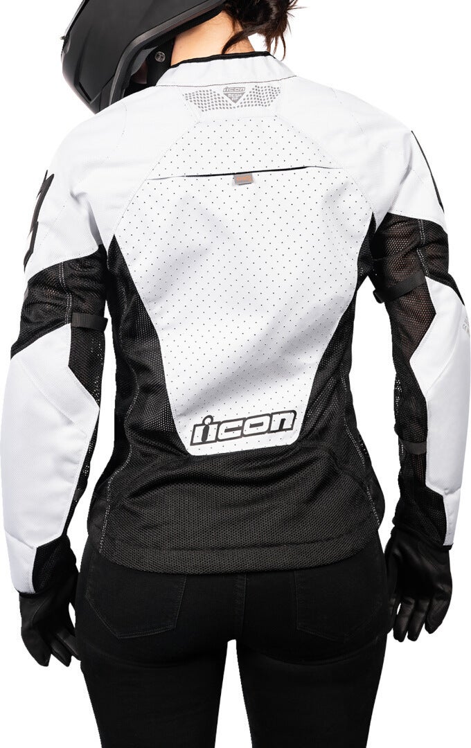 Icon Mesh AF 2023 Giacca tessile moto da donna Bianco/nero 3XL Figura 4