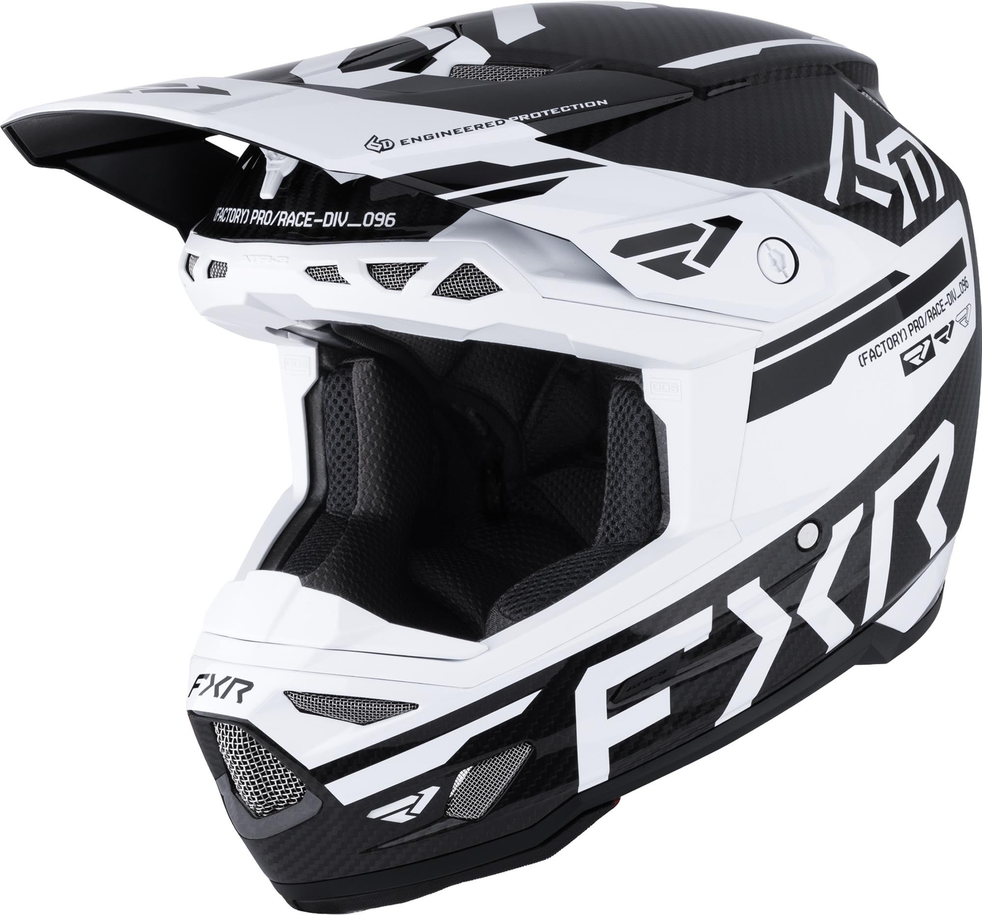 FXR 6D ATR-3 FIM Carbon Casco da motocross bianco/nero M Figura 1