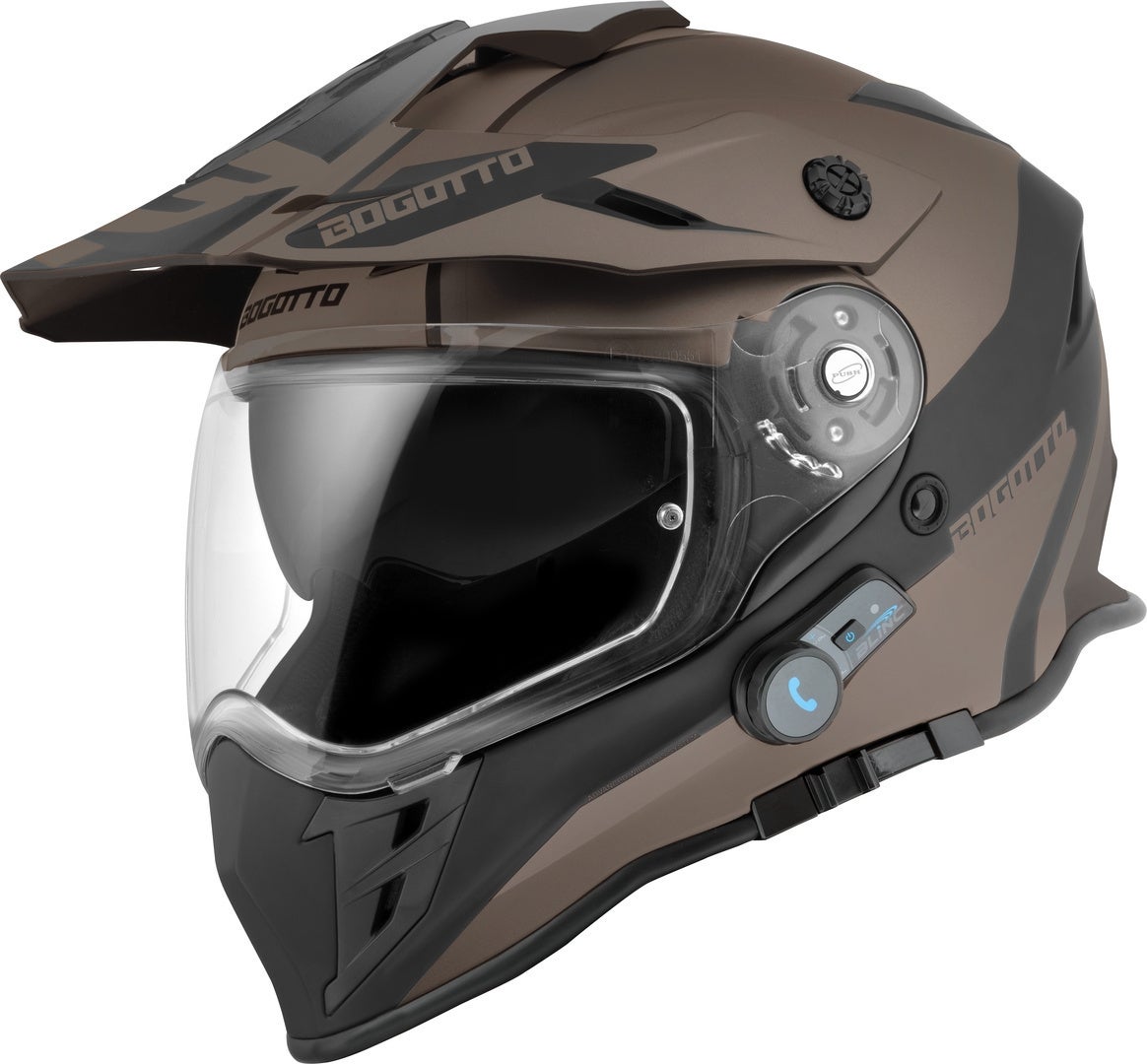 Bogotto H331 BT Tour EVO Bluetooth Enduro Helmet black matt/brown S Figure 3