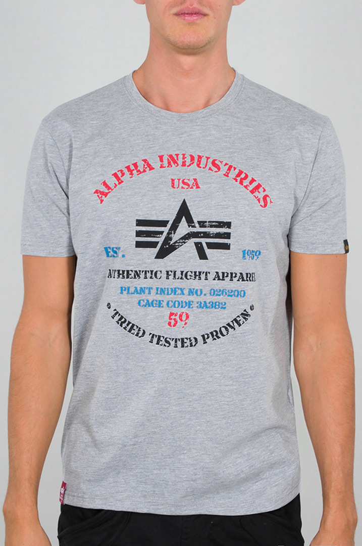 Alpha Industries Authentic Print T-paita harmaa L Kuva 1