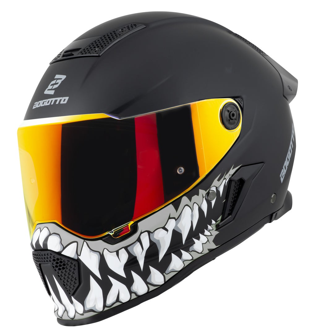 Bogotto Rapto Jaws Capacete Preto/Cinza fosco XL Figura 12