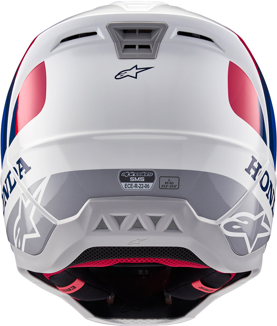 Alpinestars SM5 Honda Cască de motocross Alb/Albastru/Roșu M (57/58) Figura 4