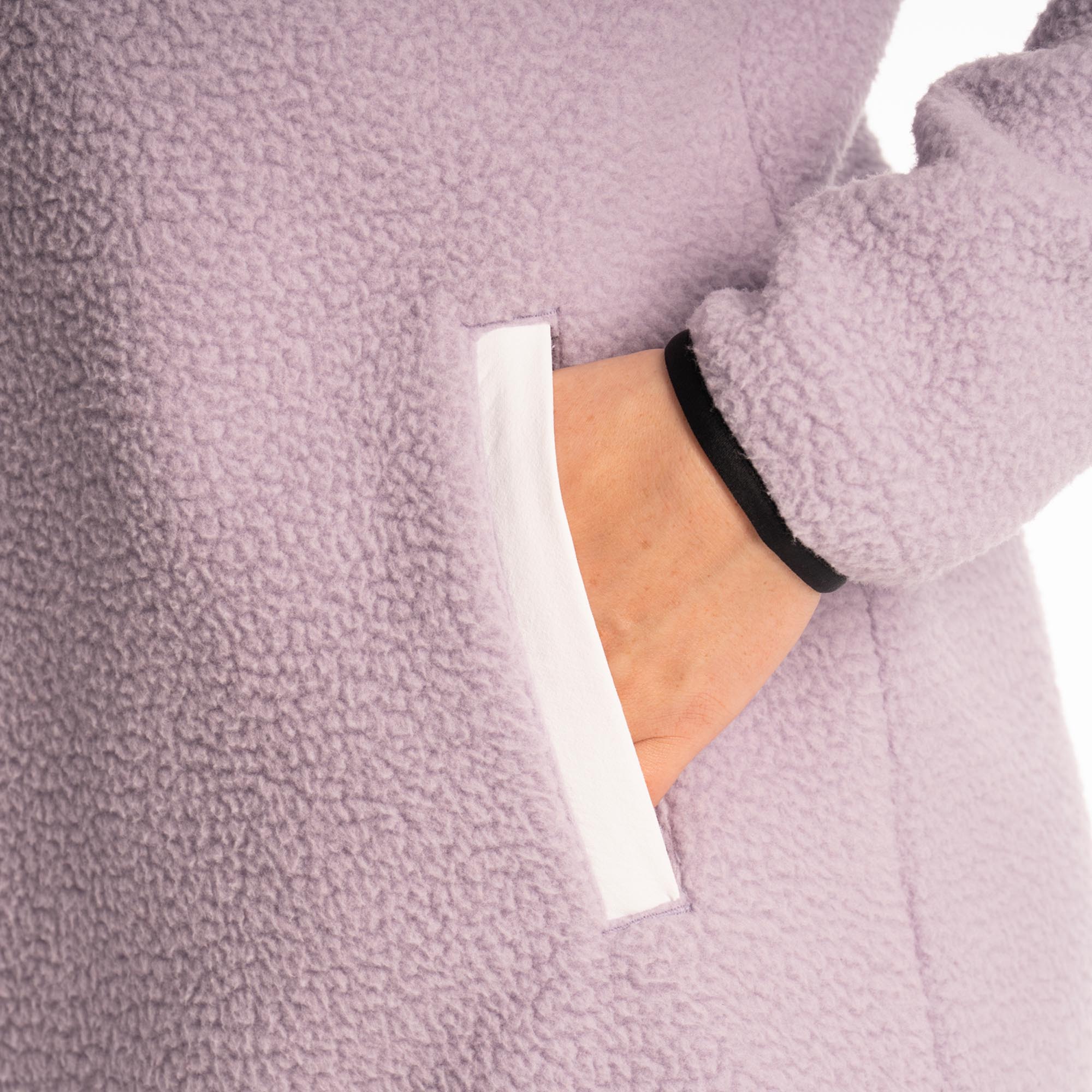 Side view of Klim High Pile Mountain Ladies Fleece Pullover