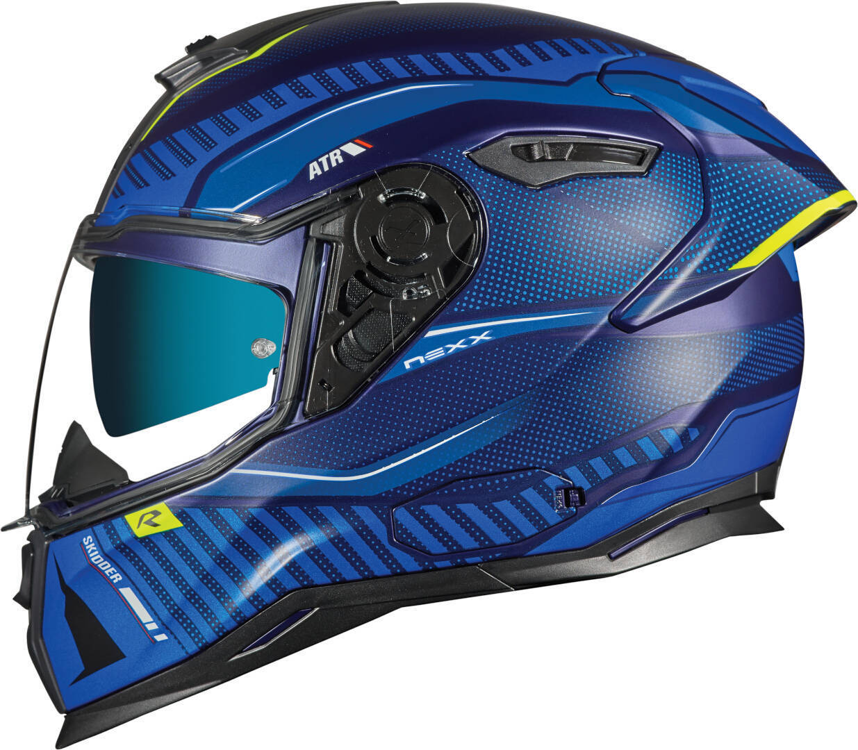 Nexx SX.100R Skidder Casco blu/giallo S (55/56) Figura 1