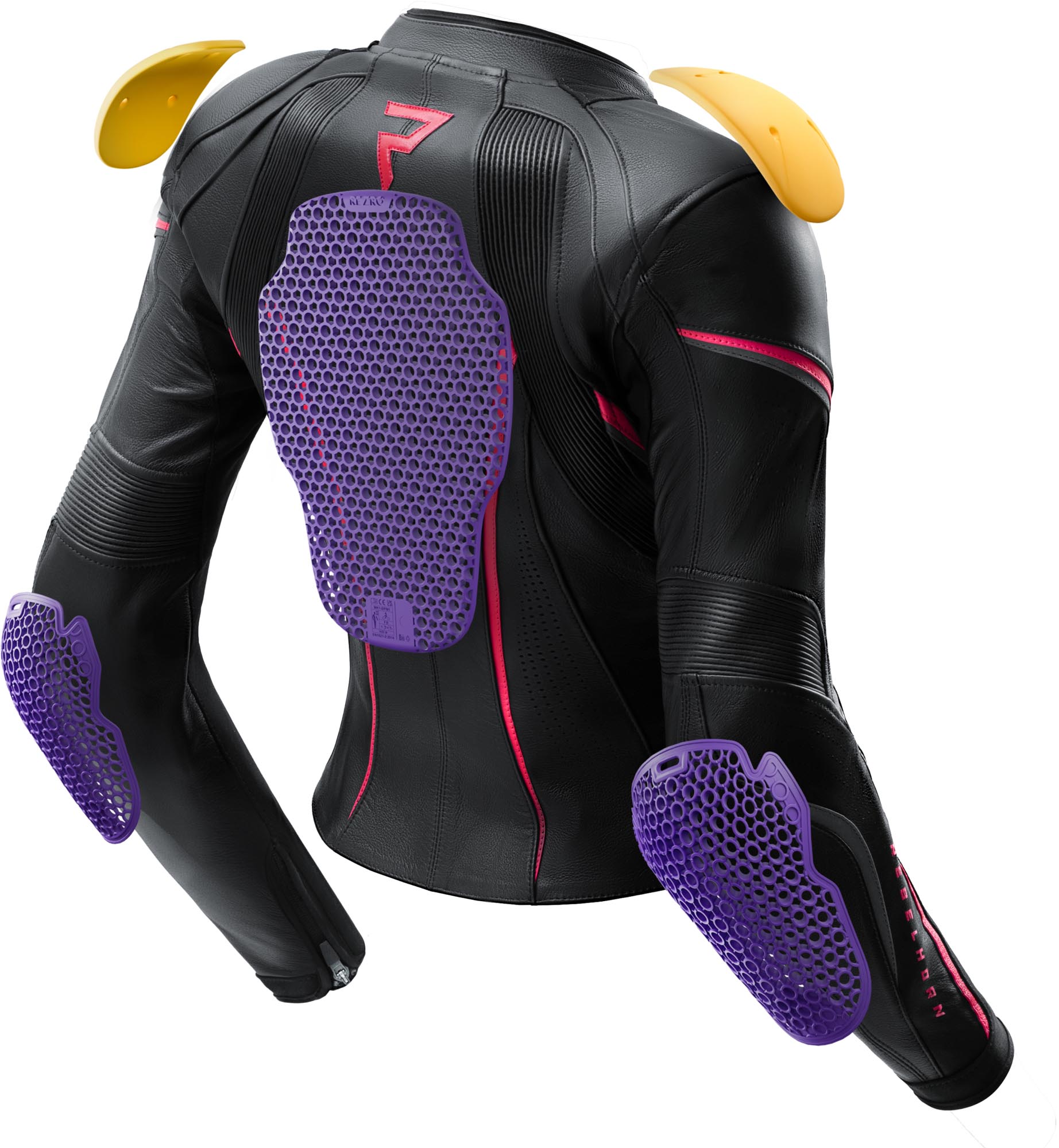 Rebelhorn Diva ST Damen Motorrad Lederjacke schwarz/rosa 40 Abbildung 10