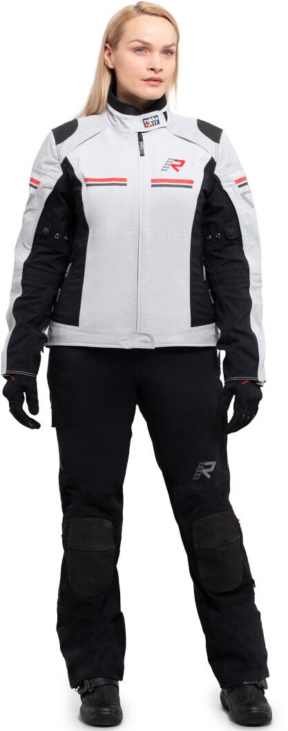 Rukka Armatou-R wasserdichte Damen Motorrad Textiljacke hellgrau/schwarz/rot 48 Abbildung 3