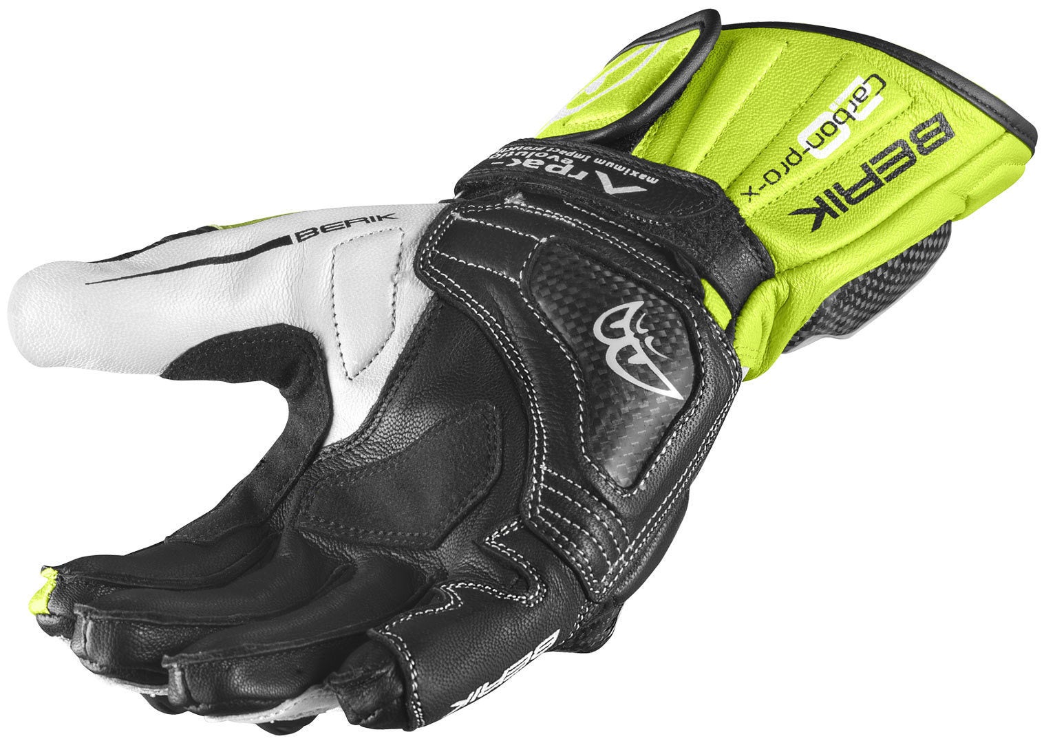Berik TX-1 Pro Motorcykel handsker sort/hvid/neongul M Figur 2