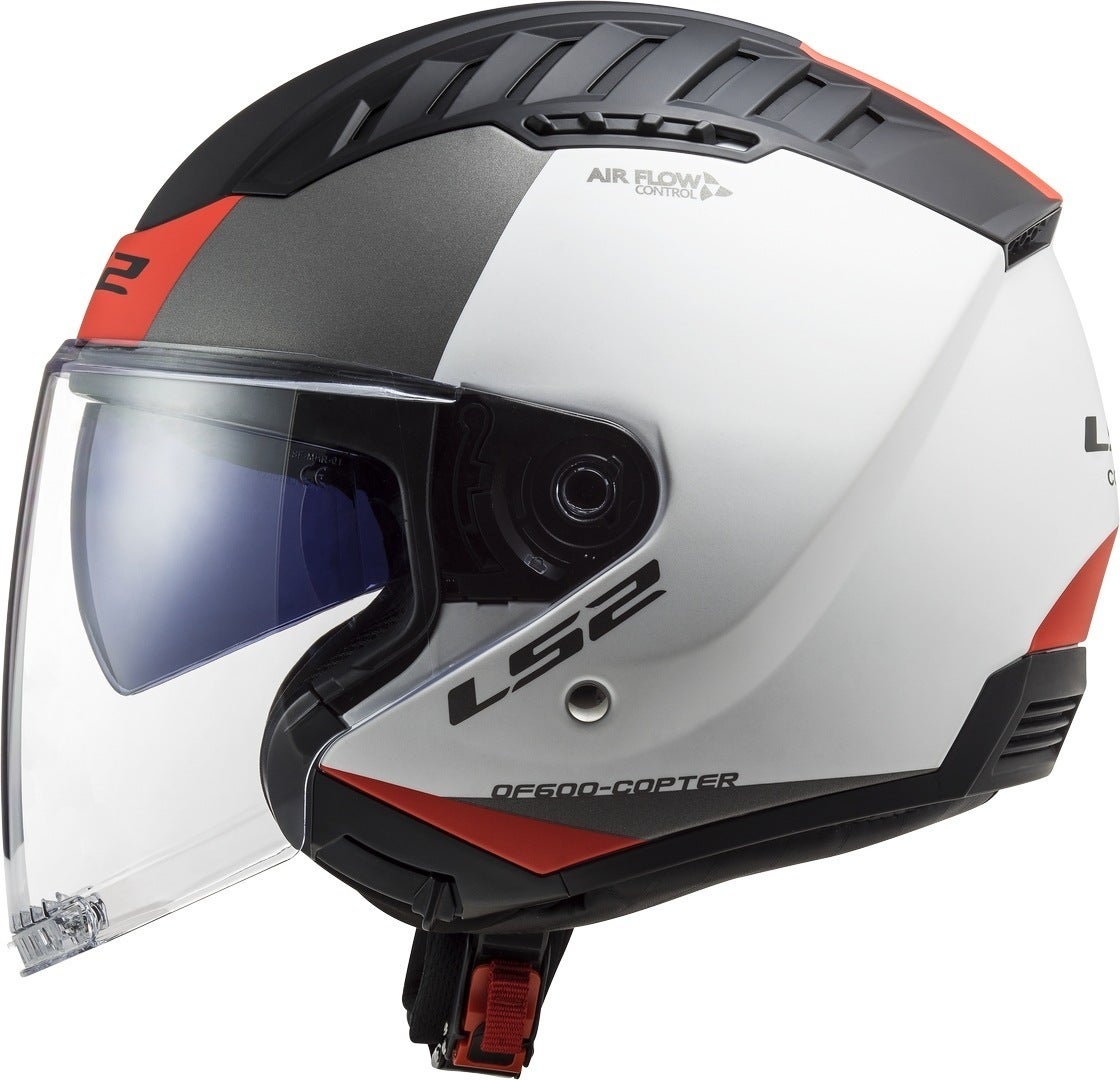 LS2 OF600 Copter II Urbane Casque jet Blanc/Noir/Rouge XL (61/62) Figure 2