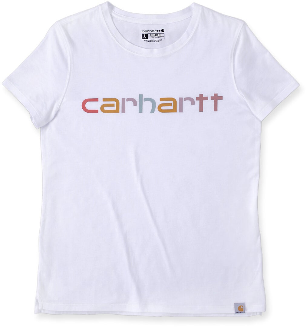 Carhartt Relaxed Fit Lightweight Multi Color Logo Graphic Dames T-Shirt Wit XL Figuur 1