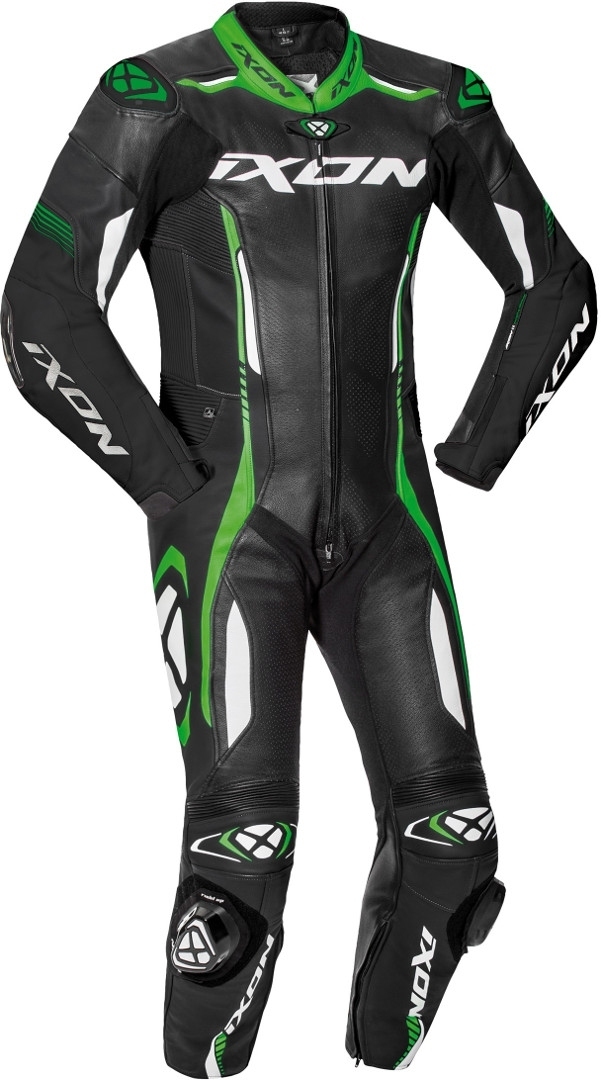 Ixon Vortex 2 One Piece Motorcycle Leather Suit black/white/green M Figure 1