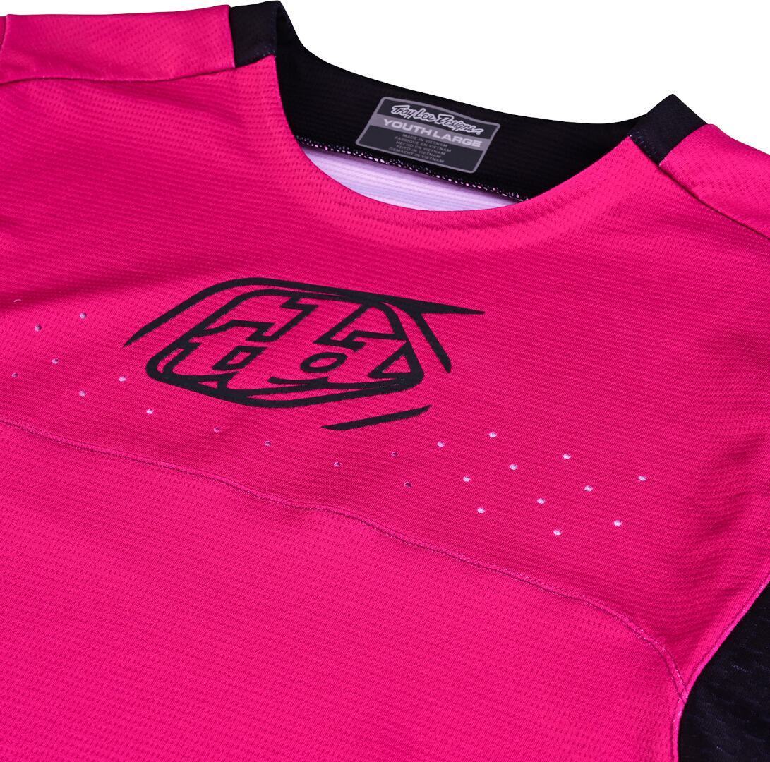 Troy Lee Designs Sprint Icon Cykeltrøje til børn Pink/sort S Figur 5