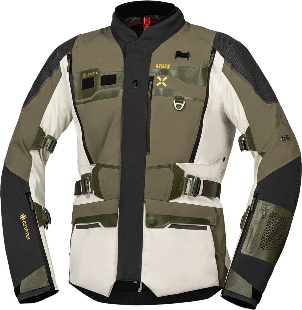 IXS Venture-GTX 1.0 Veste textile de moto imperméable Gris/vert M Figure 1