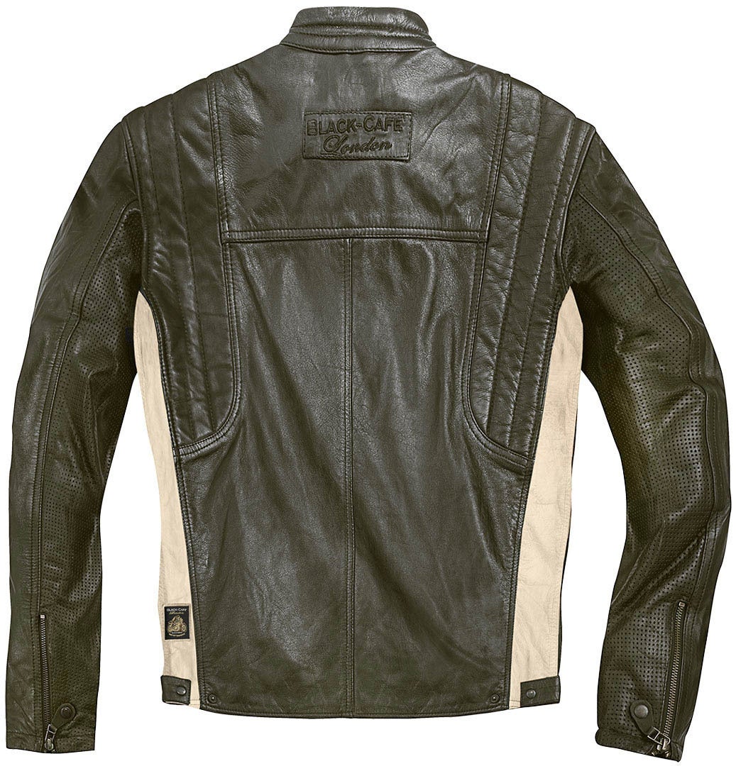 Black-Cafe London Vintage Motorcycle Leather Jacket dark green 52 Figure 3