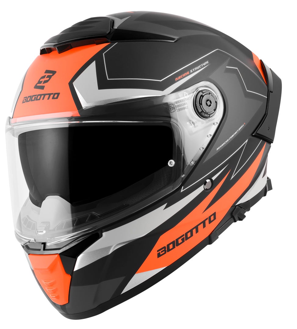 Bogotto Women's Black Matt/Orange Ff118 Vilial Helmet