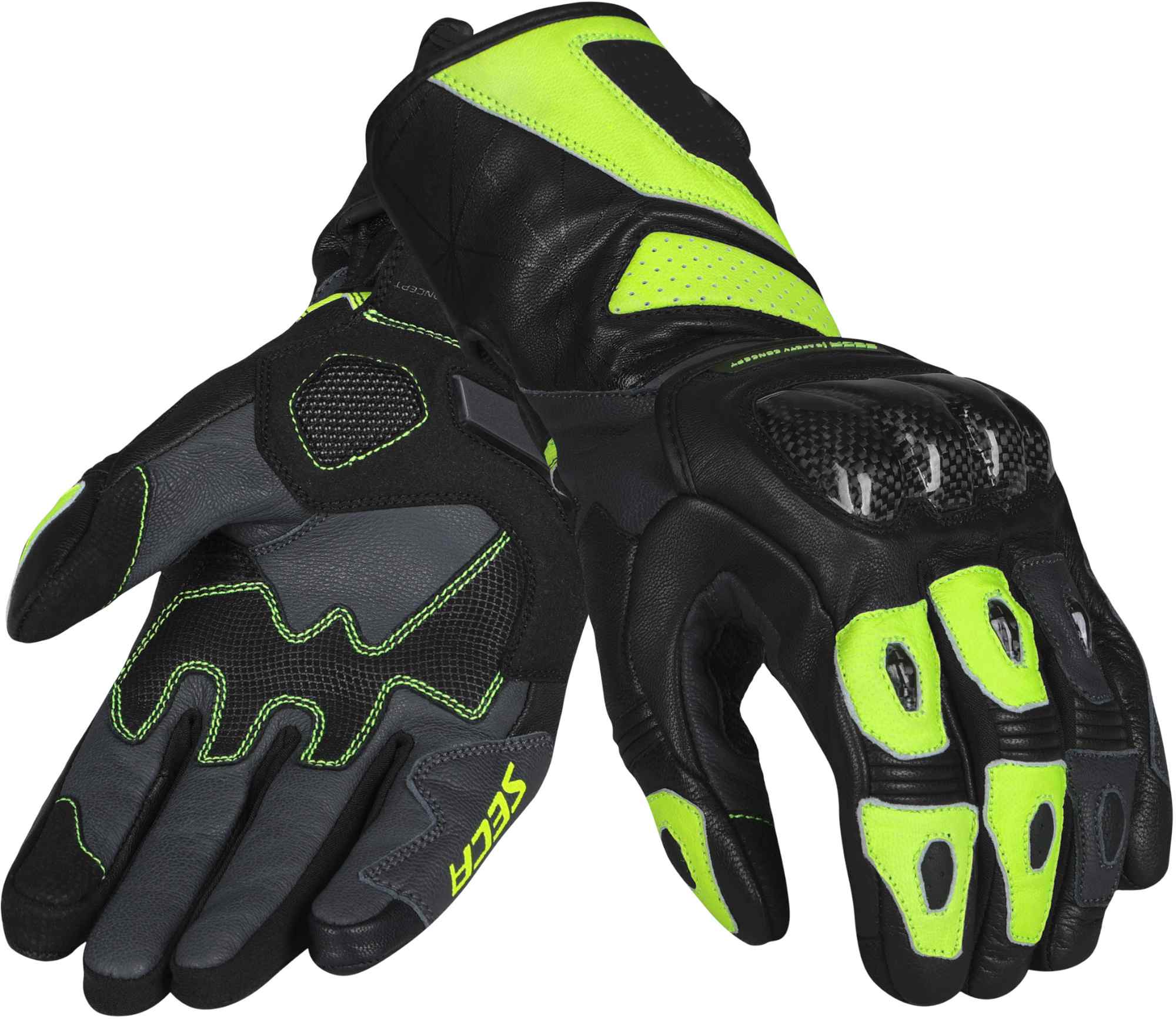 Seca Atom Motorcykel handsker sort/gul L Figur 1
