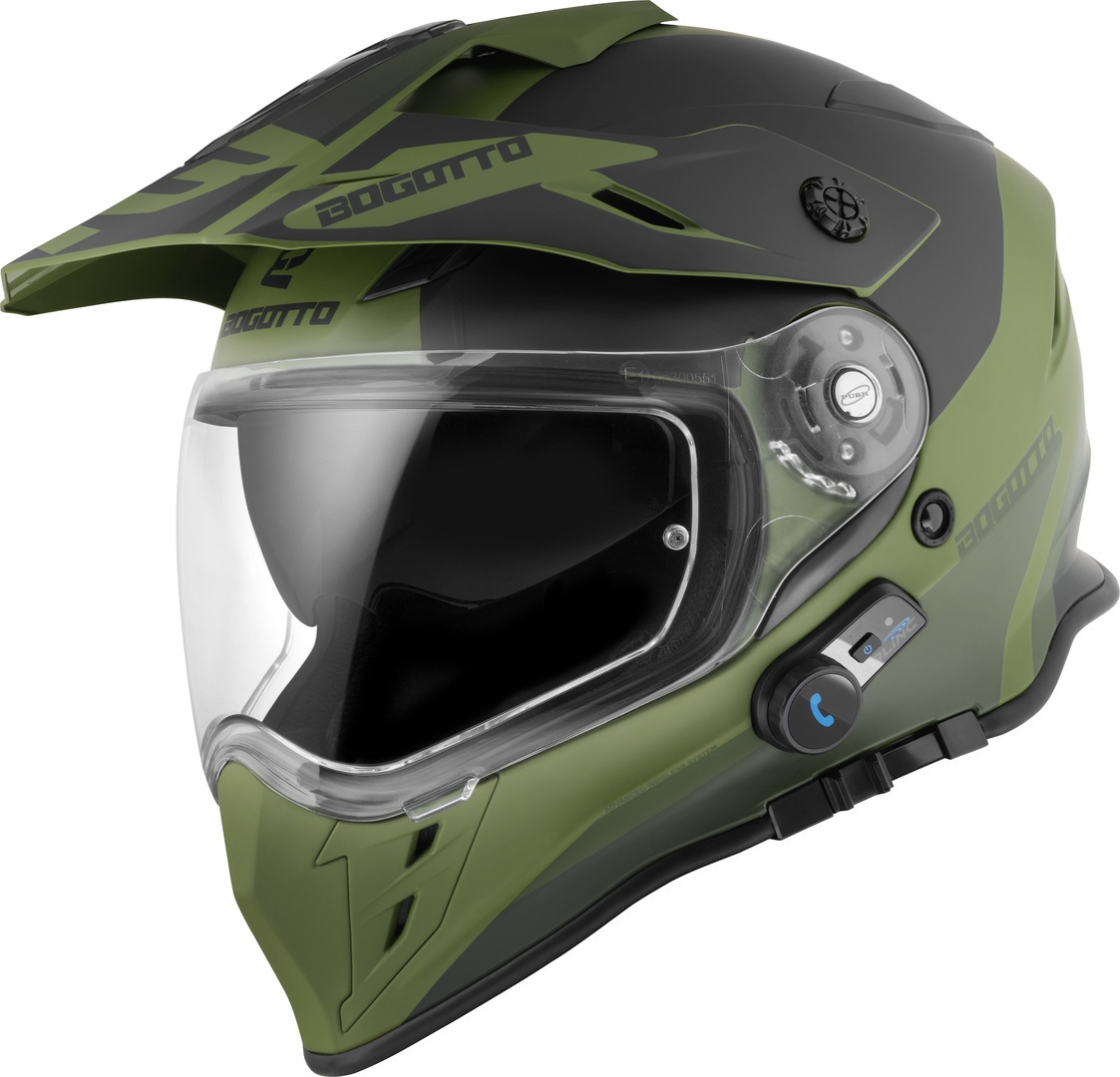Bogotto H331 BT Tour EVO Bluetooth Cască Enduro Negru mat/verde S Figura 2