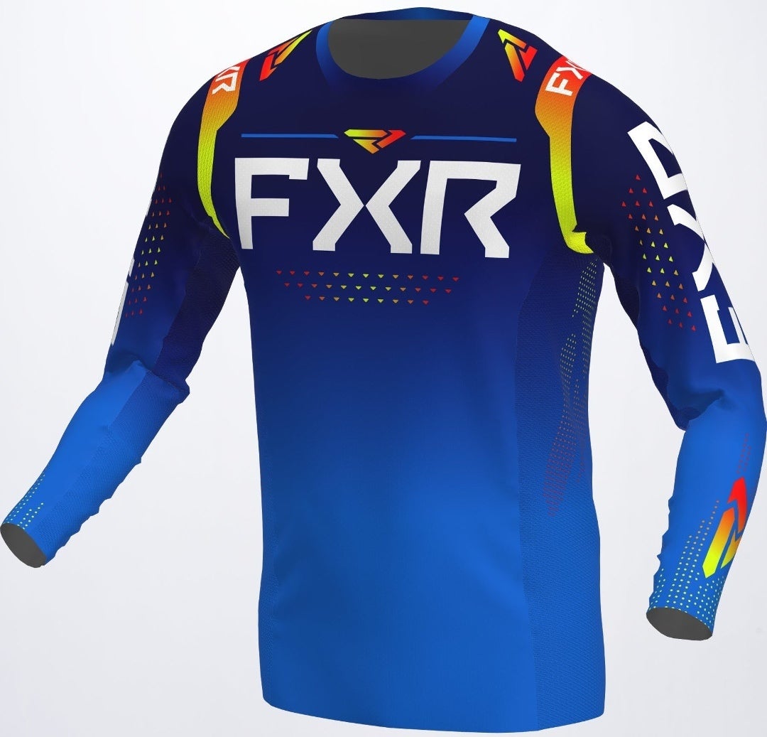 FXR Helium RaceDiv Motocross Jersey blå/hvid/gul S Figur 1