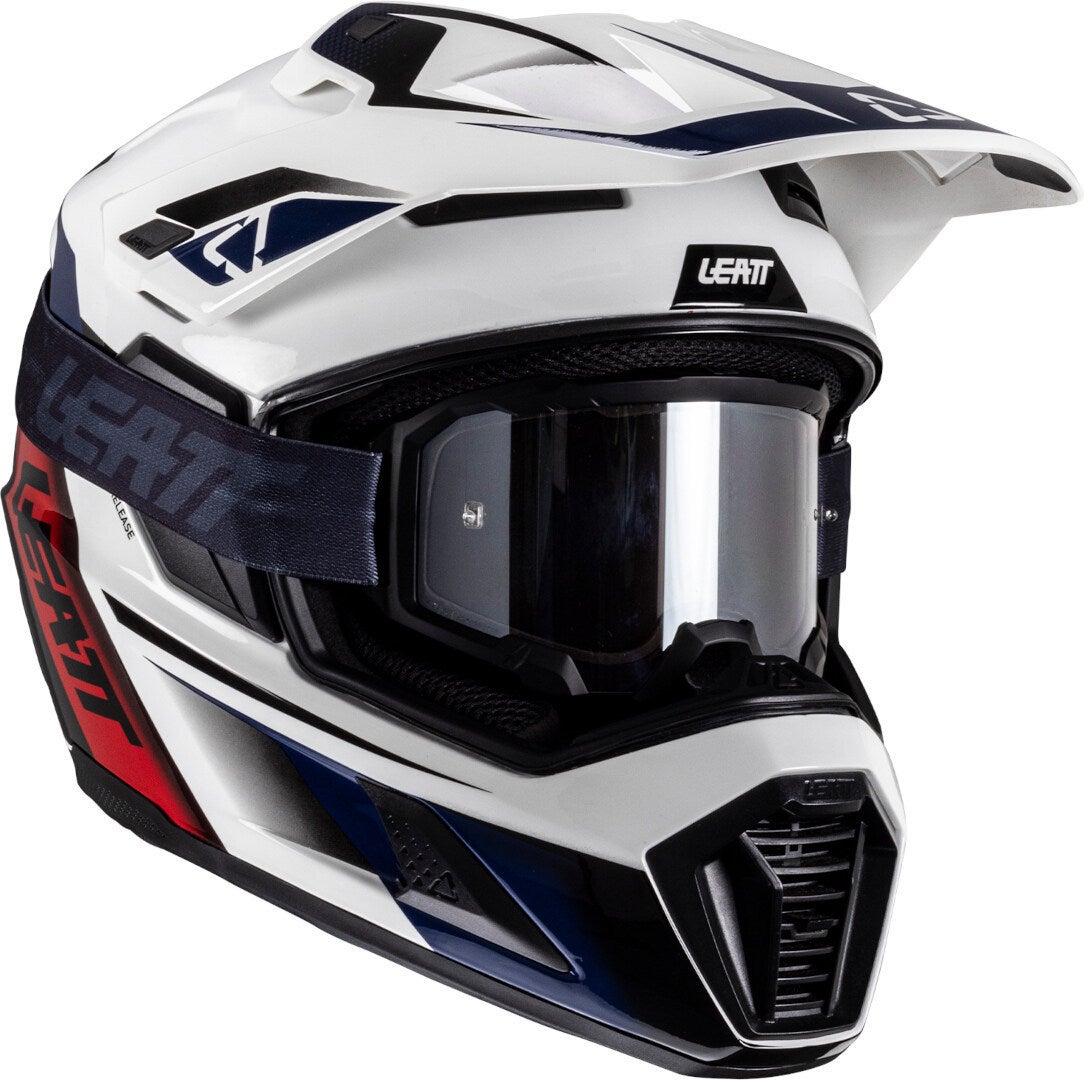 Side view of Leatt ADV 8.5 Helmet with Goggles
