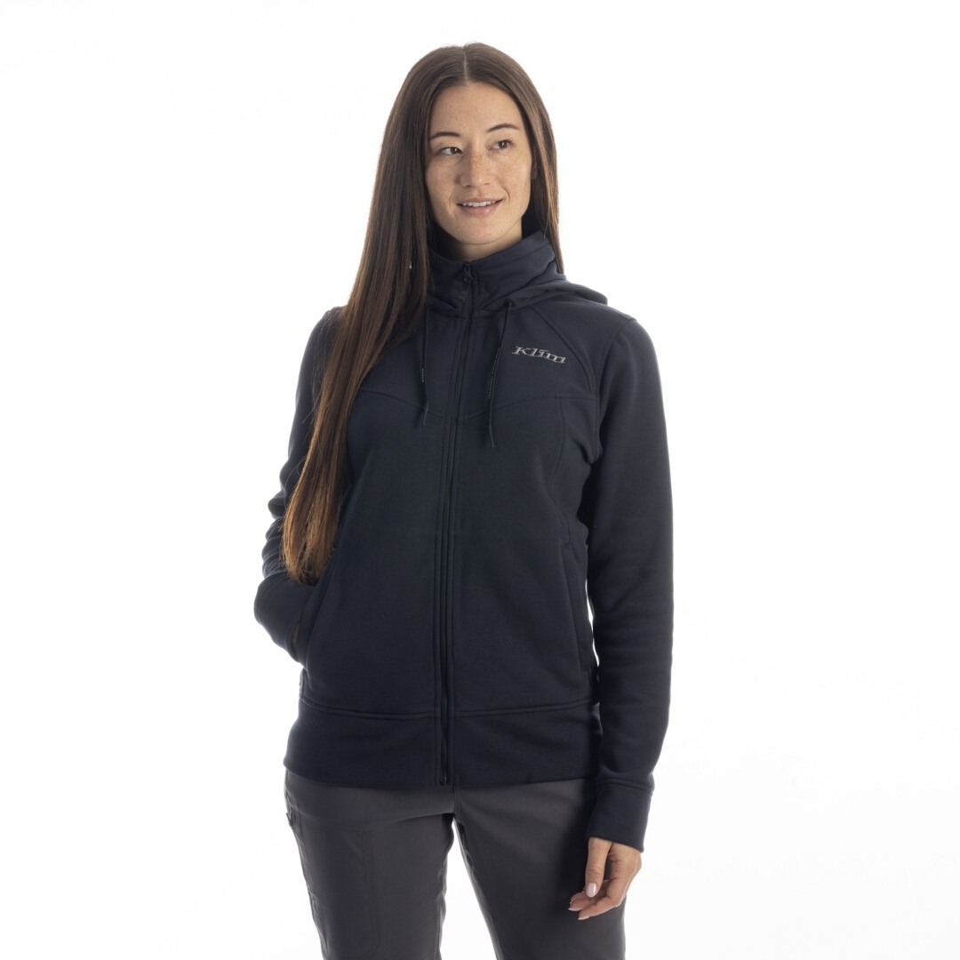 Klim Basin Huvtröja med dragkedja för damer svart XL Figur 1