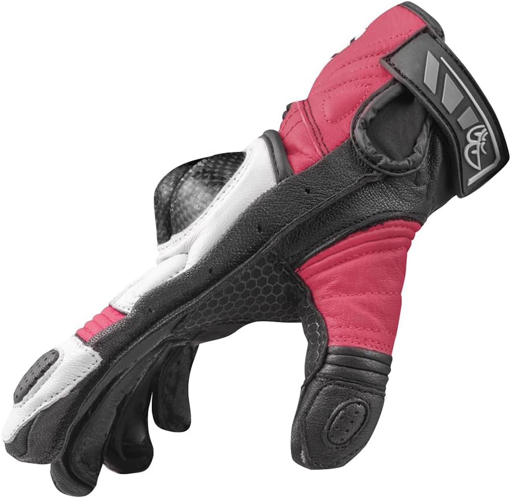 Berik LDX Dame motorcykel handsker sort/hvid/pink 2XL Figur 3