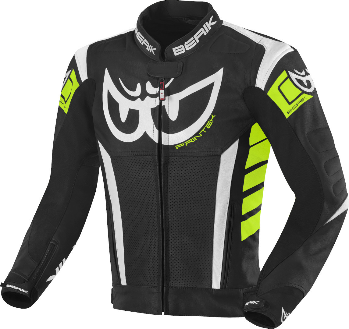 Berik Zakura Motorcycle Leather Jacket black/white/yellow 58 Figure 1