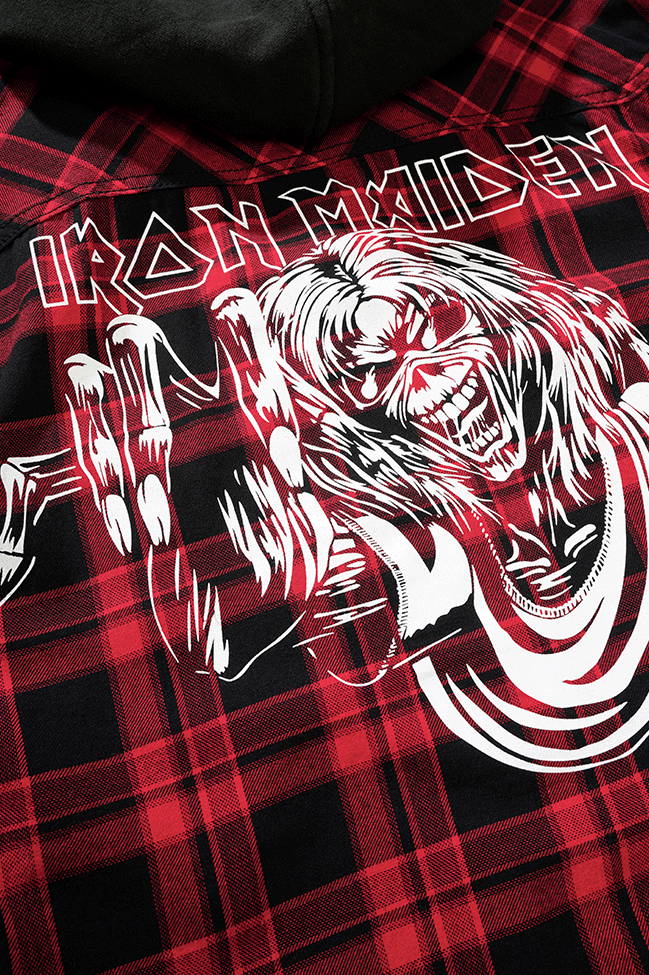 Brandit Iron Maiden Eddy Check Πουκάμισο Sweathood σκούρο κόκκινο/μαύρο 7ΧΛ Γράφημα 7