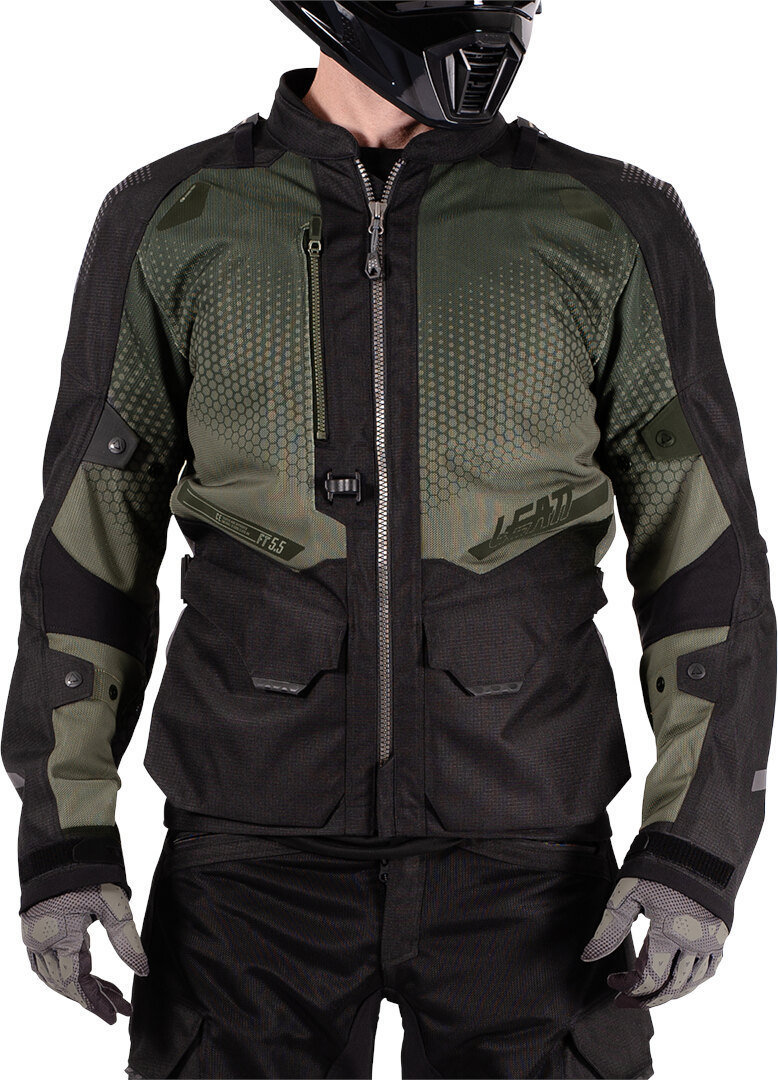 Side view of Leatt ADV Flowtour 5.5 waterproof Motorcycle Textile Jacket
