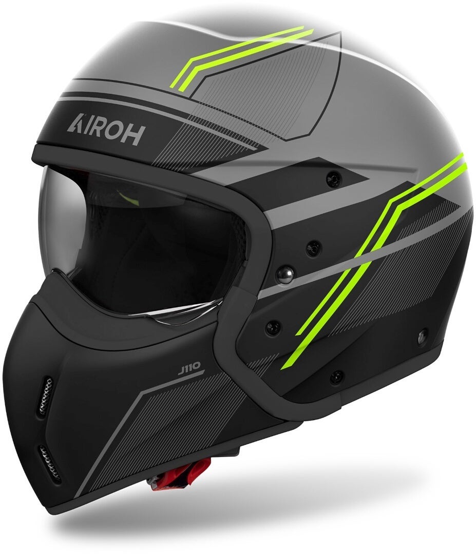 Airoh J 110 Slim Hjelm sort mat/grå/gul M (57/58) Figur 1