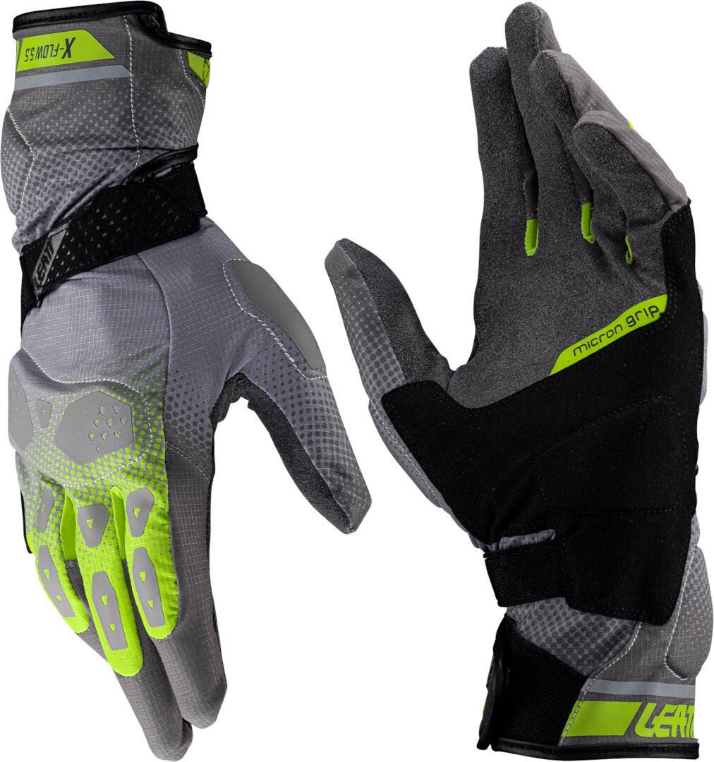 Leatt ADV X-Flow 5.5 Motorcykel handsker grøn/grå M Figur 1