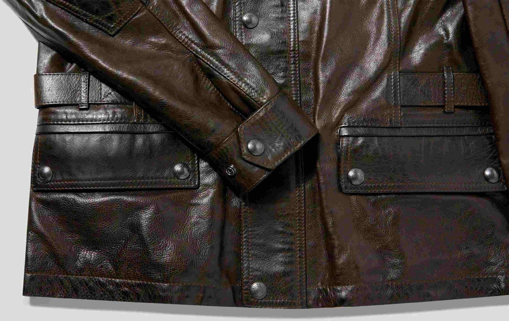 Belstaff Turner Motorcycle Leather Jacket black/brown 4XL Figure 2