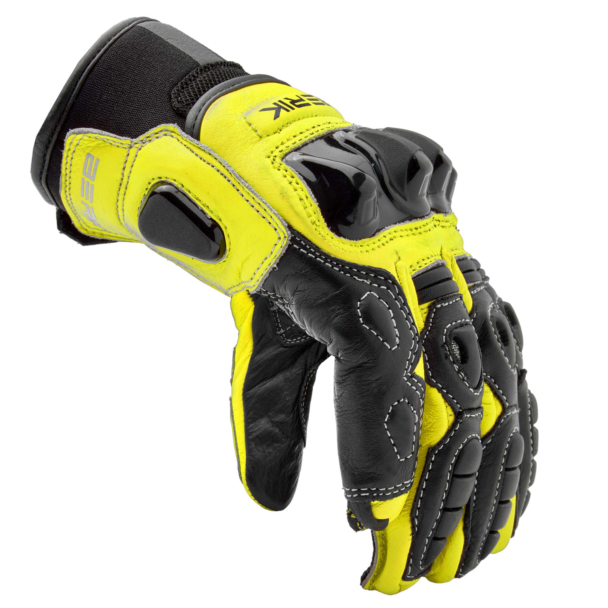 Berik Bofur Adventure Gants moto pour dames noir/jaune néon S Figure 2