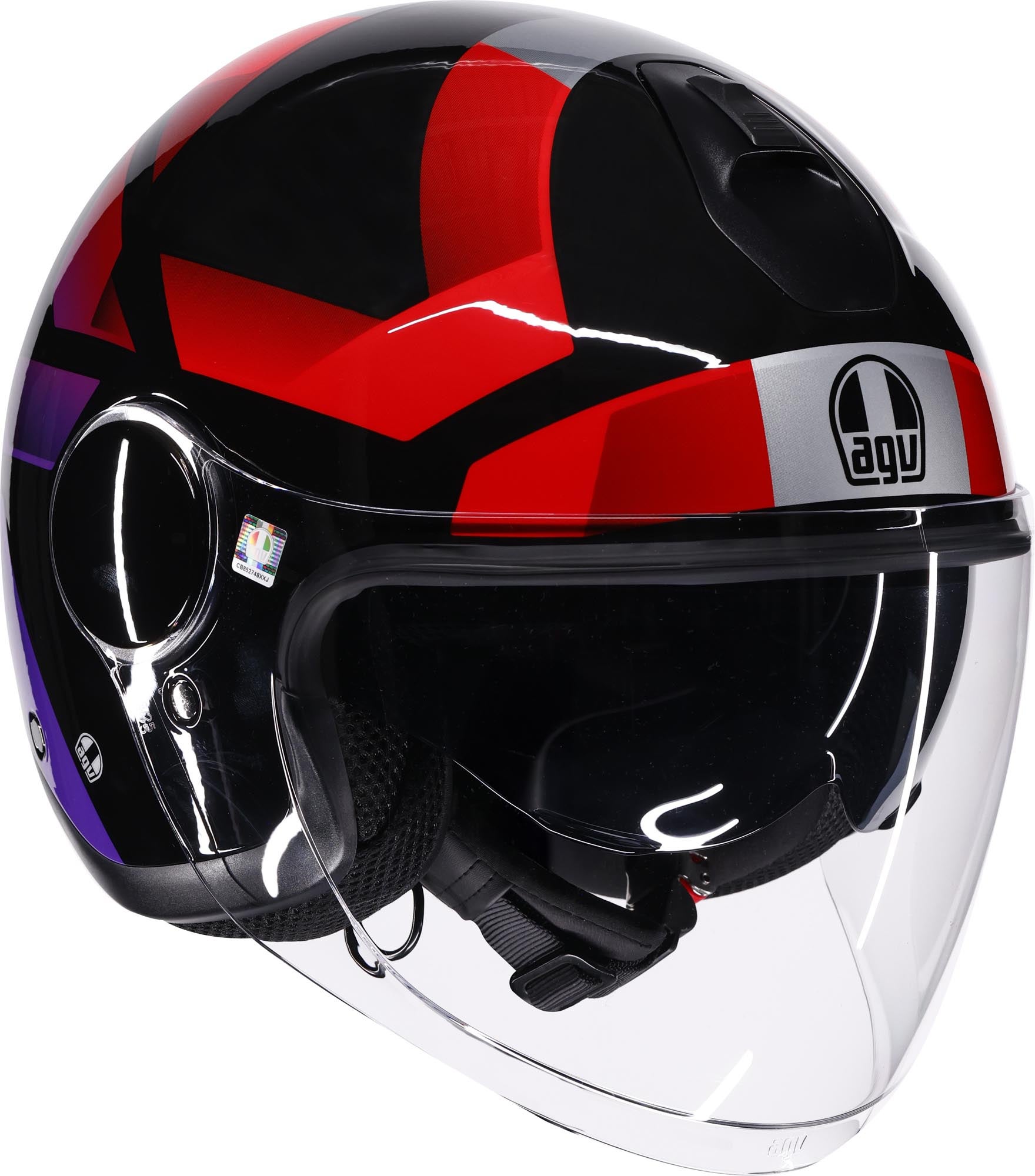 AGV Eteres Camogli Jethelm schwarz/rot/lila L (59/60) Abbildung 1