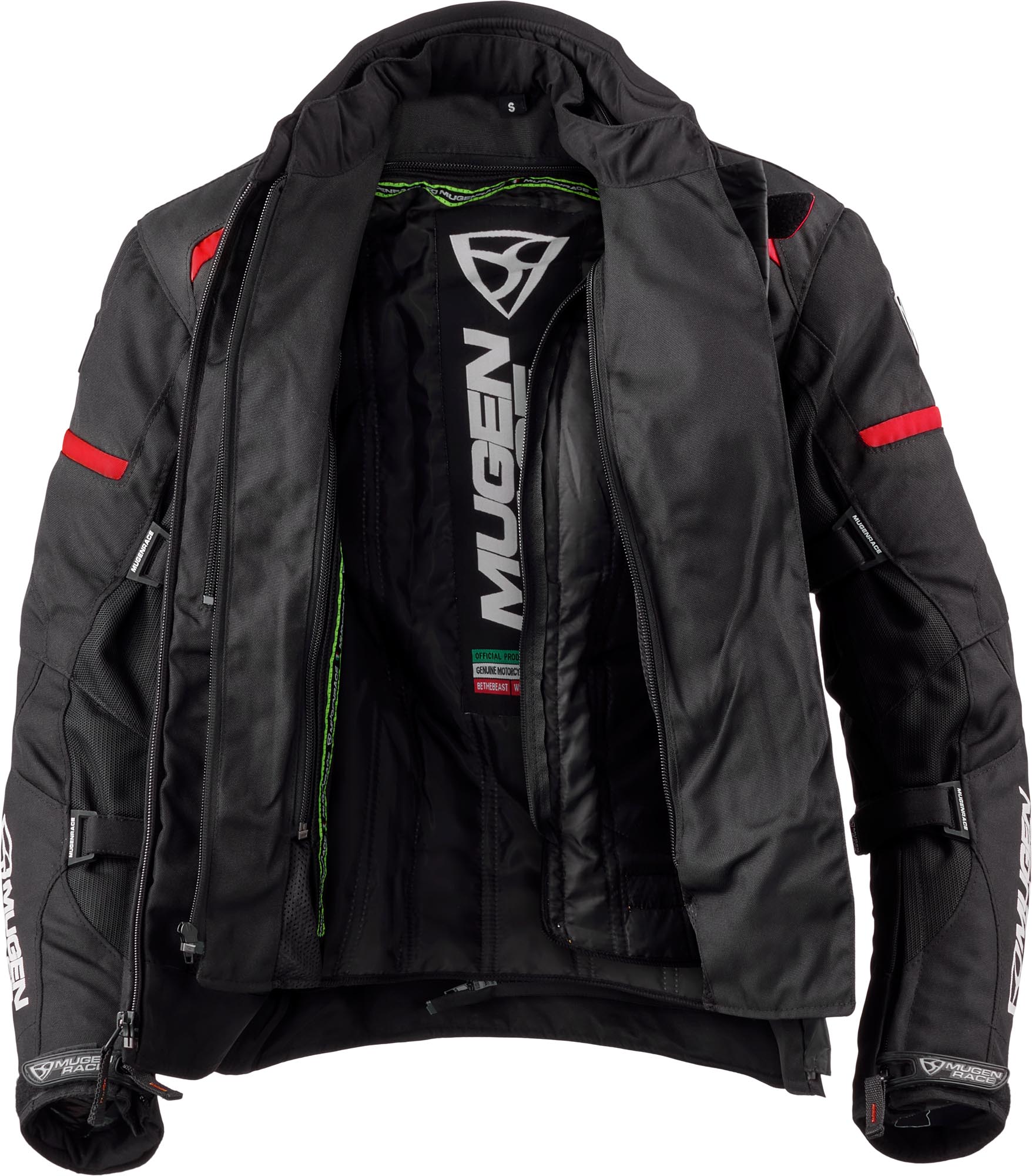 MUGENRACE Fuggire-A vattentät damer motorcykel textil jacka svart/röd XS Figur 6
