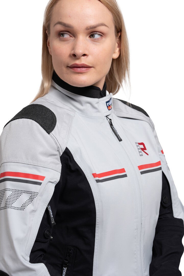 Rukka Armatou-R wasserdichte Damen Motorrad Textiljacke hellgrau/schwarz/rot 38 Abbildung 6