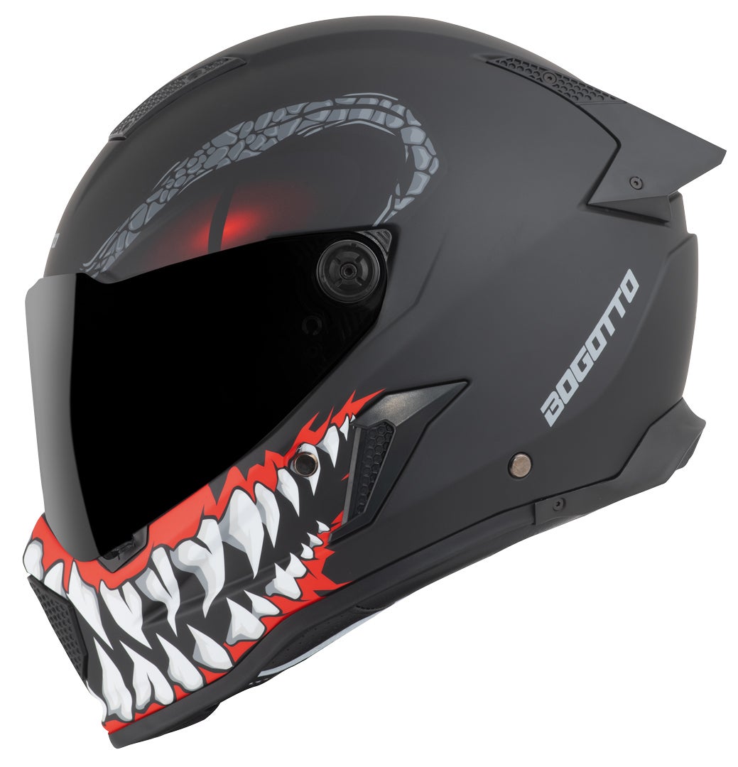Bogotto Rapto Reptile Casco nero/rosso opaco S Figura 2