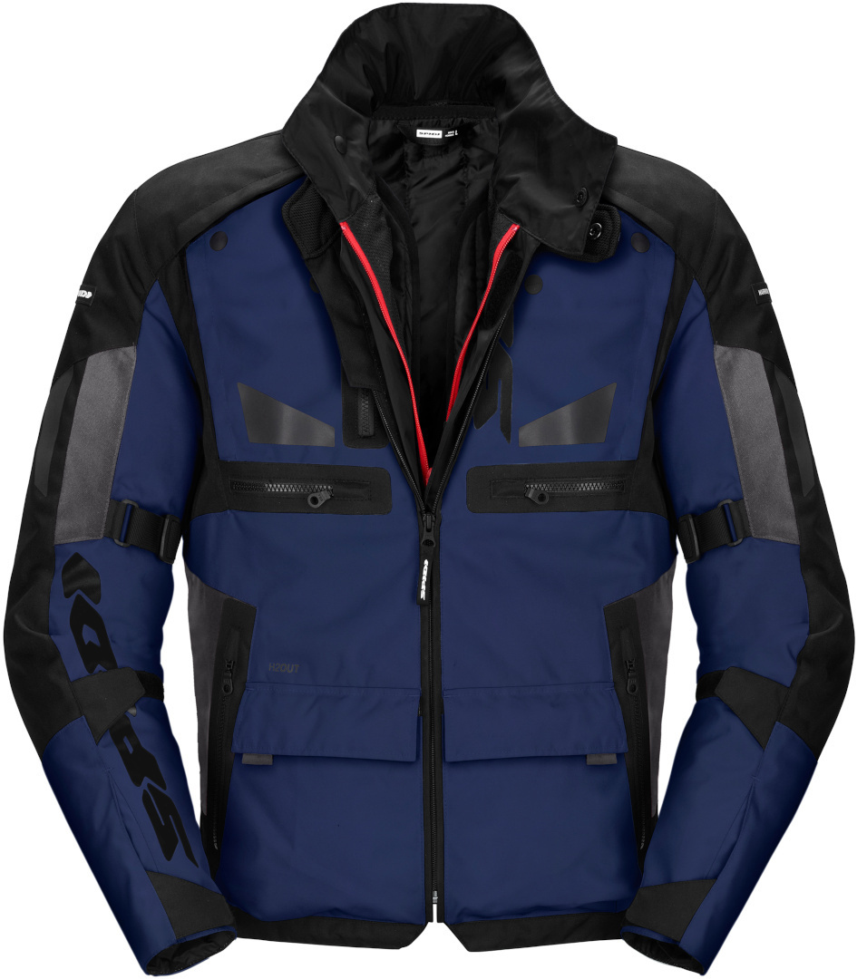 Spidi Crossmaster Motorcycle Textile Jacket black/blue 5XL Figure 1