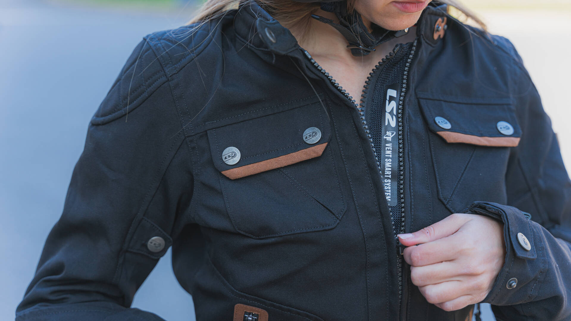 LS2 Bullet imperméable dames moto textile veste noir L Figure 12