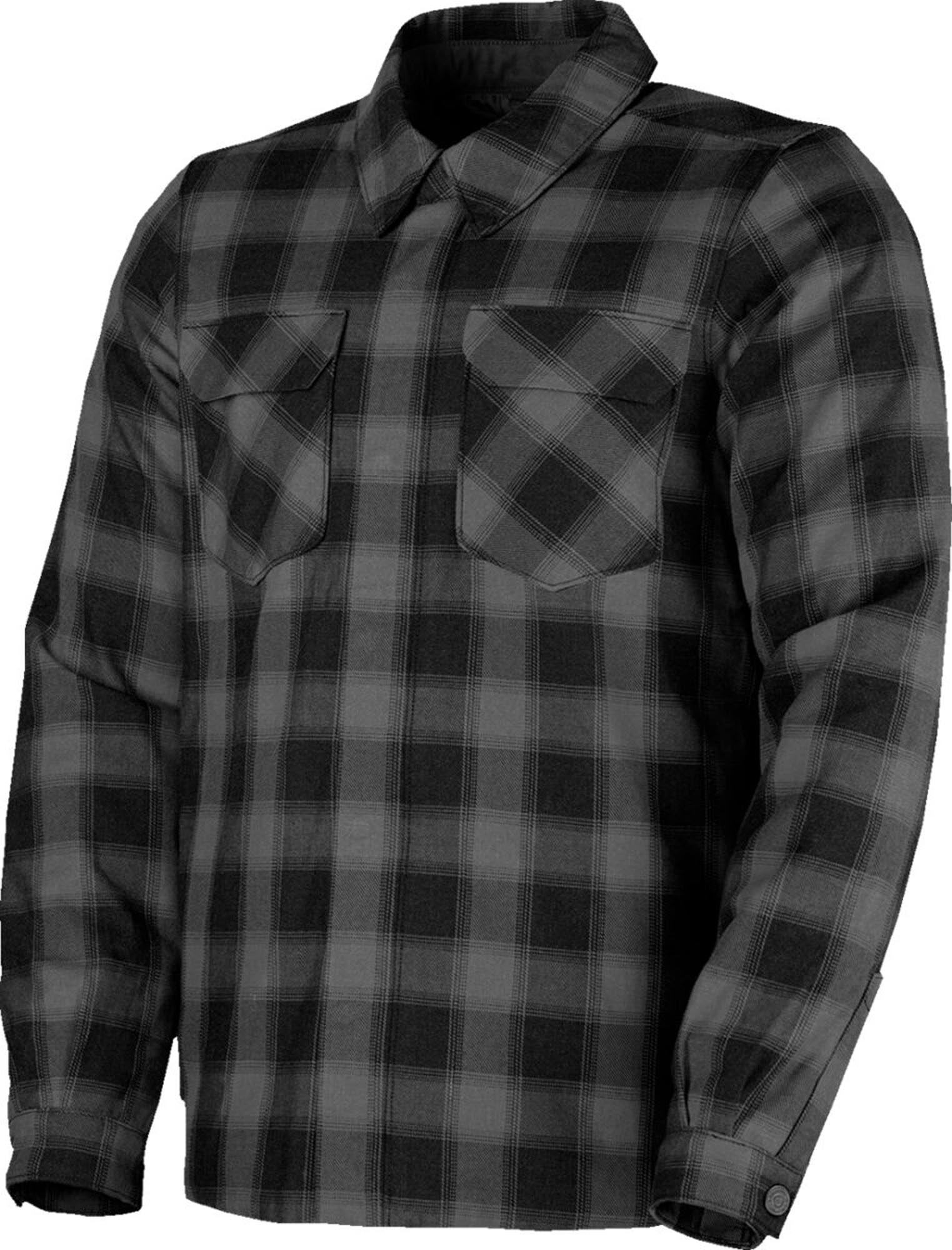 Icon Fallblock Motocyklová košile Černá/šedá 2XL Obrázek 1