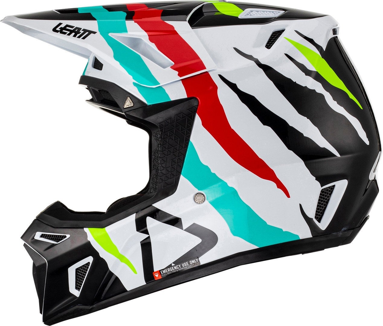 Leatt 8.5 Tiger Motocross Helm mit Brille schwarz/weiß/rot/grün M (57/58) Abbildung 4