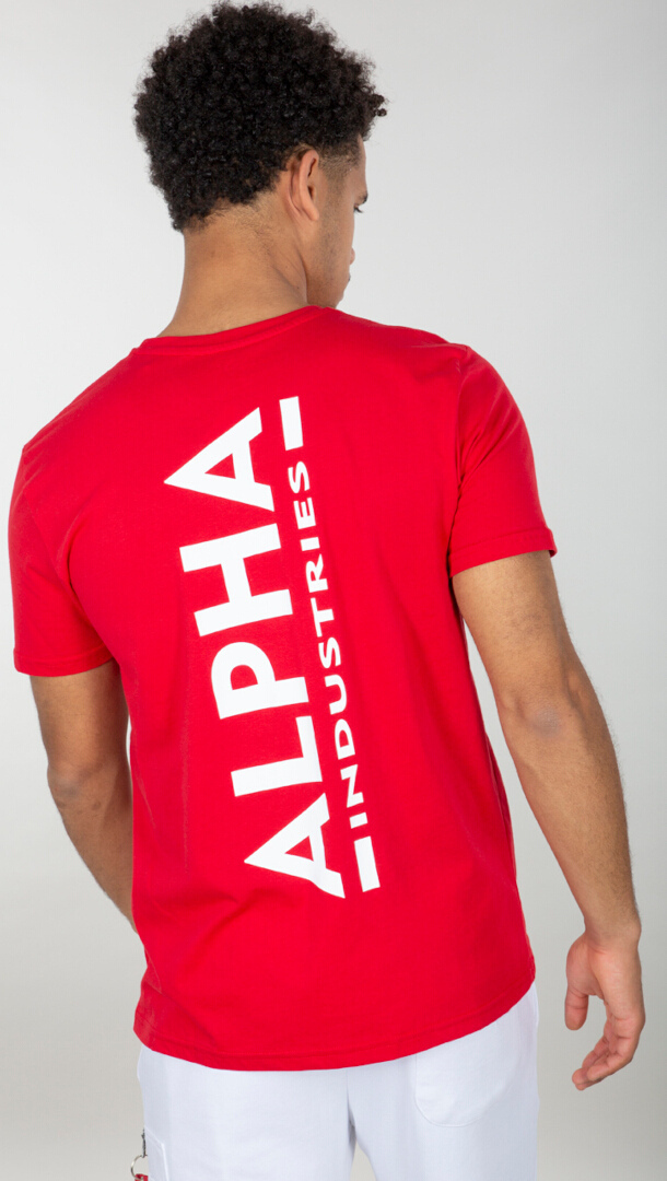 Alpha Industries Backprint T-Shirt Rouge/Blanc L Figure 2
