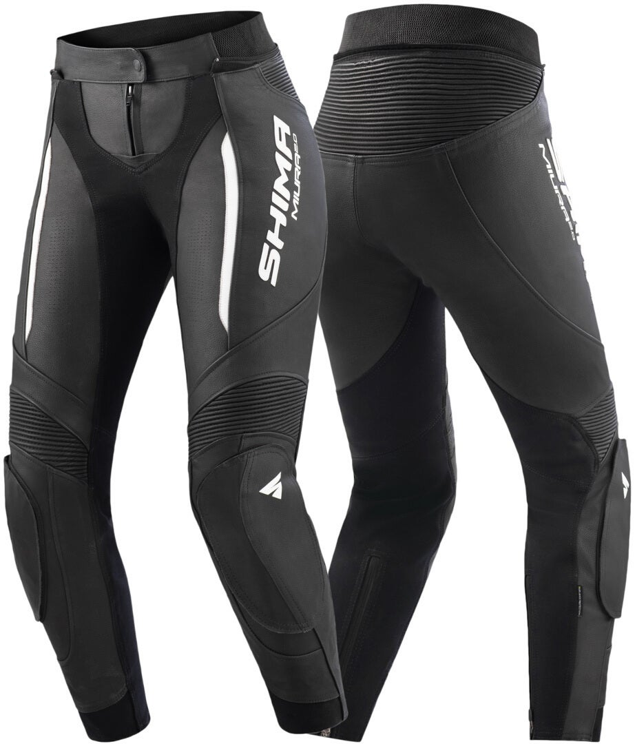 SHIMA Miura 2.0 Dame Motorcykel LæderBukser Sort/hvid 34 Figur 3