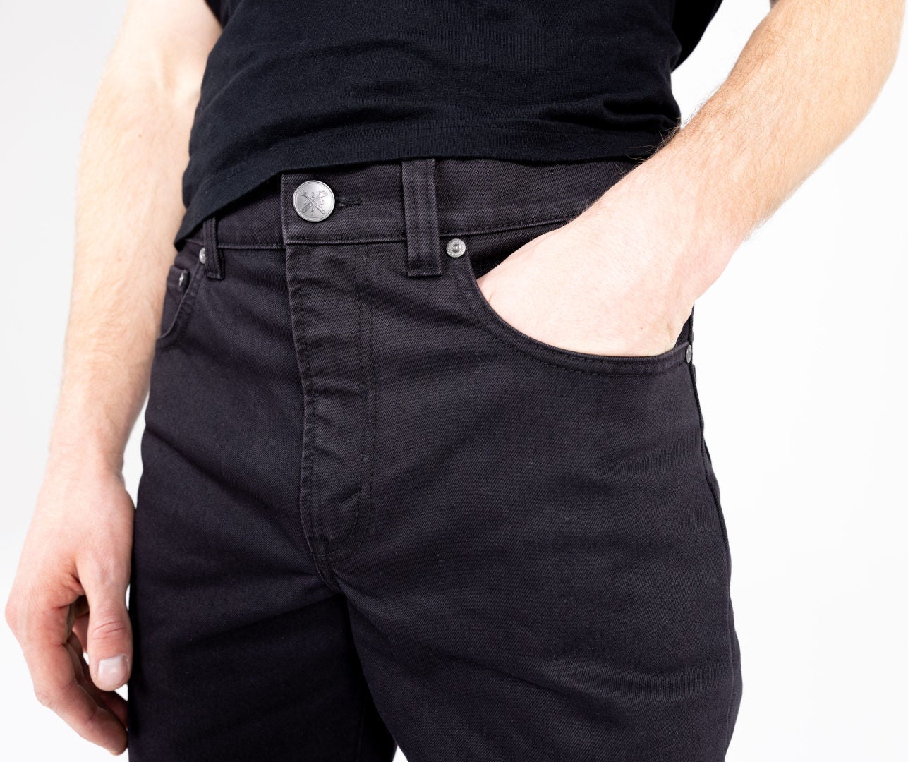 John Doe Classic Tapered Motorcykel Jeans Sort 34/32 Figur 10