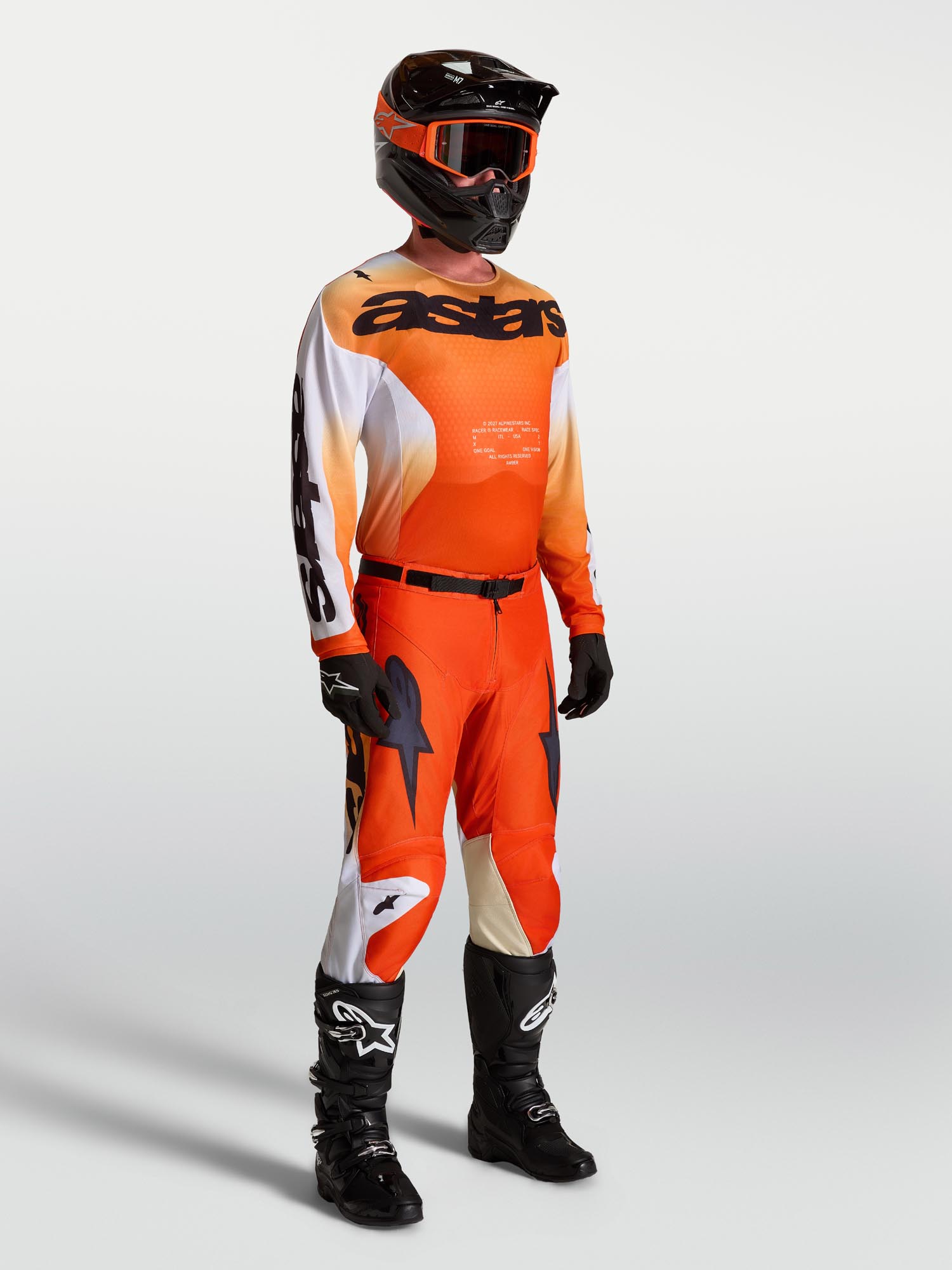 Alpinestars Racer Amber Motocross hlače narančasta/crna 30 Slika 3