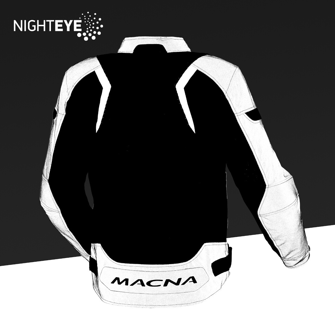 Side view of Macna Velotura NightEye Motorcycle Textile Jacket