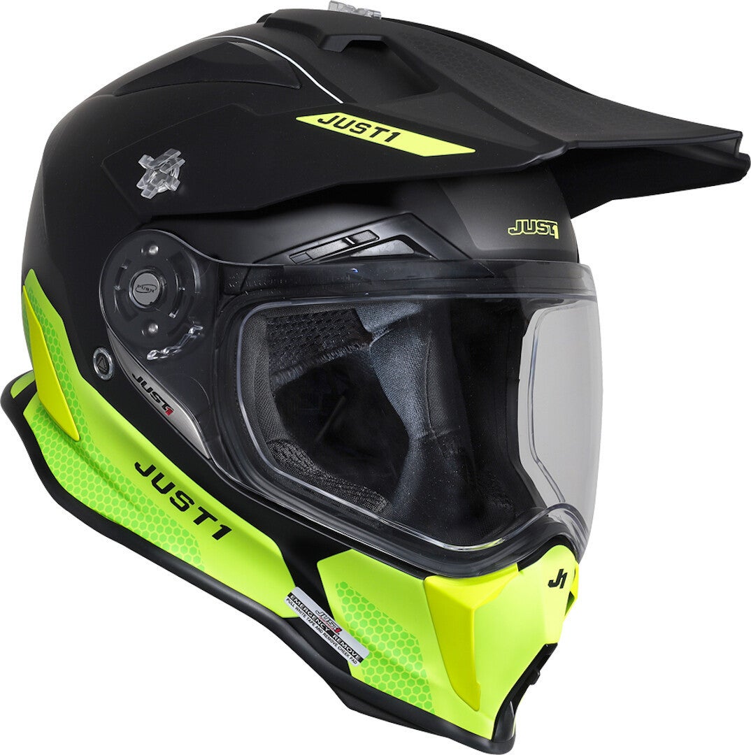 Just1 J14-F Elite Motocross hjelm sort mat/gul M (57/58) Figur 4